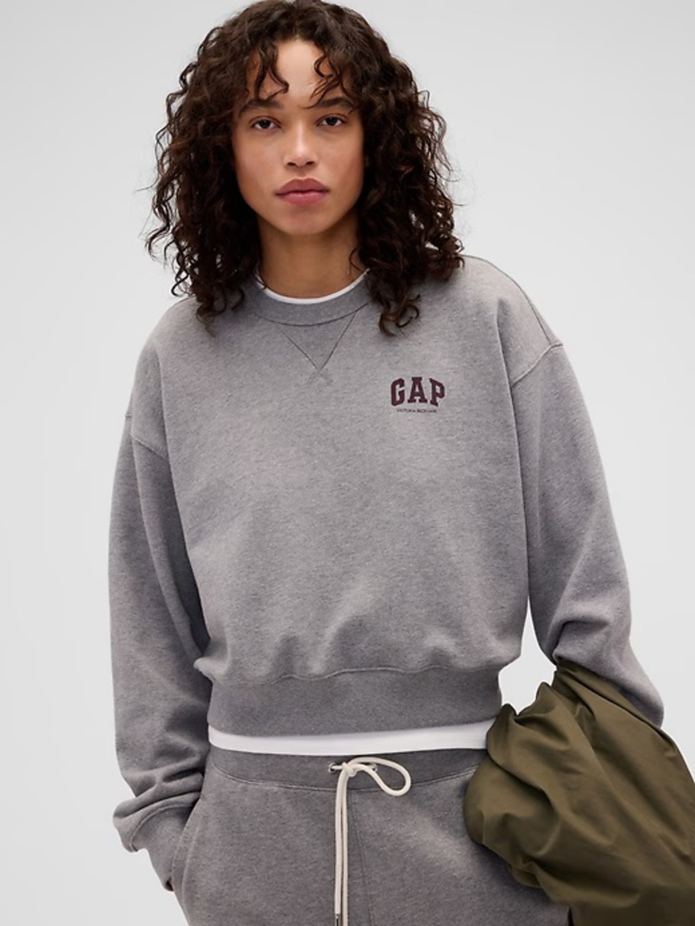 Gap x Victoria Beckham Women's Grey Crewneck Sweatshirt (Medium)